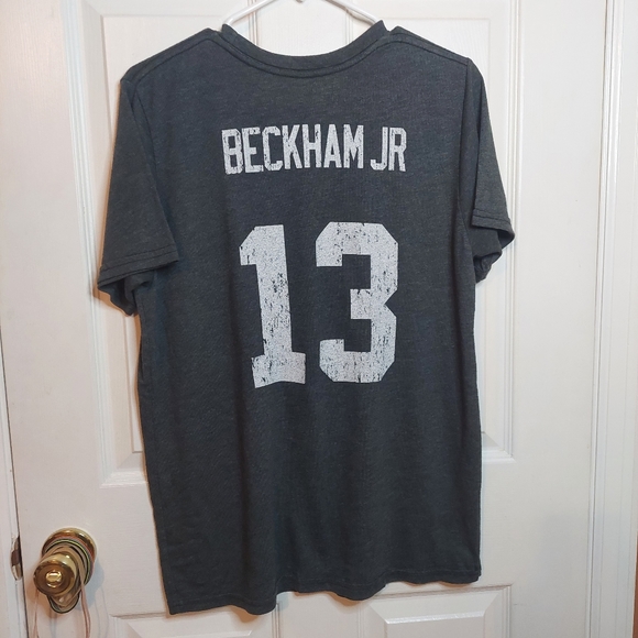 NFL Team Apparel Grey New York Giants Odell Beckham Jr Short Sleeve Tshirt Sz L - Picture 2 of 11